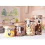 UPKOCH Glass Food Storage Jar Airtight Canister with Clip Top Bamboo Lids Glass Storage Container for Loose Tea Coffee Bean Sugar Salt