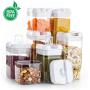 Airtight Food Storage Containers, Vtopmart 7 Pieces BPA Free Plastic Cereal Containers with Easy Lock Lids, for Kitchen Pantry Organization and Storage, Include 24 Labels
