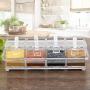 Seasoning Box 4 Pieces Acrylic Seasoning Boxes Storage Container Condiment Jars Cruet with Covers and Spoons