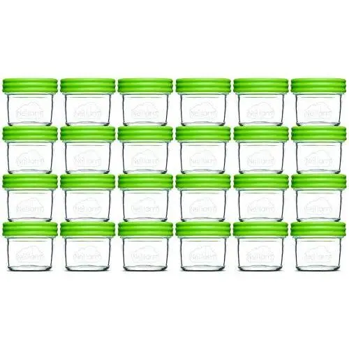 Bouteilles de Conservation Alimentaire pour Bébé Nellam - Étanches, Hermétiques, en Verre pour la Congélation et la Préparation de Purée Maison – Réutilisables, Sans BPA, 24 x 4oz Set Bouteilles de Conservation Alimentaire pour Bébé Nellam - Étanches, Hermétiques, en Verre pour la Congélation et la Préparation de Purée Maison – Réutilisables, Sans BPA, 24 x 4oz Set