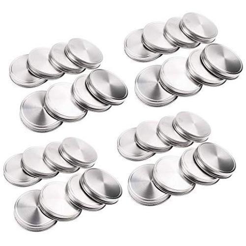 Bouchons en Acier Inoxydable Réguliers pour Bocal EchoDone 24 Pack (Argent) Bouchons en Acier Inoxydable Réguliers pour Bocal EchoDone 24 Pack (Argent)