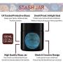 Lost in Space Stash Box Combo, Christmas Gift, 4 Part Herb Grinder, UV Glass Stash Jar (100 ml), Rocket Tray, Poking Tool, Locking Stash Box Set - Astronaut Smell Proof Container Accessories Set