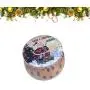 Amosfun Christmas Cookie Candy Storage Containers Christmas Candle Tin Jars Metal Candle Tin for DIY Making Candles