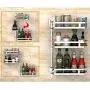 ZOUQILAI Stainless Steel Adjustable Seasoning Box, Kitchen Cabinet, Pantry, Shelf Organizer/Spice Rack with 3 Tiered Levels of Storage for Spice Bottles, Jars, Seasonings ZOUQILAI Stainless Steel Adjustable Seasoning Box, Kitchen Cabinet, Pantry, Shelf Organizer/Spice Rack with 3 Tiered Levels of Storage for Spice Bottles, Jars, Seasonings