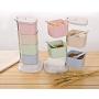 Osye Natural Wheat Seasoning Rack Spice Pots 4-Piece Storage Container Condiment Jars