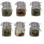 Home Basics Ludlow 3 oz. Glass Jar with Airtight Lid Clear Container Canister for Storage Organizer Spices, Herbs, Rubber Gasket, Gift Idea (ROSEMARY)