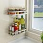 SNTD Wall Mount Spice Rack Organizer, 304 Stainless Steel Seasoning Shelf Spice Jar Rack Kitchen Seasoning Hanging Rack for Kitchen, Living Room, Bathroom Shower Storage