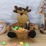 Weihnachts-Süßigkeitenkorb Xmas Aufbewahrungsbehälter Obstbehälter Korb Schale Weihnachtsfeier Geschenkhalter für Heimparty Dekoration (Elch)