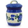 Polish Pottery Jar with Lid 4-inch Blue Poppies