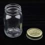 Glass Tea Coffee Canister Cookie Jar Storage Tin Honey Pot Dispenser 3 Sizes - Clear, 500ml