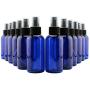 4oz Blue PLASTIC Fine Mist Spray Bottles (12-Pack w/ Black Sprayers); BPA-Free Plastic Spritzer Bottles, Labels Included; PET #1 Plastic Bottles