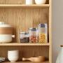 Square Glass Jars With Stainless Steel Lid For Spices Bulk Products Tea Coffee Container Set Sealed Cans Storage Box Canister,1000Mlb170
