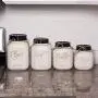 White Ceramic Mason Jar Canister Set (Set of 4) by ZallZo