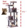 Jueapu Cat Tree Multi-Layer Cat Tree Elevated Hammock Cat House Cat Tower Cat Game Leisure Place Sisal Cat Nest Cat Scratch Column Cat Apartment Cat Climbing Frame Luxury Cat Tower Cat Nest