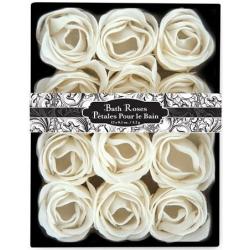 Floral Scented Bath Soap Rose Flower Petals, White, 12 Count