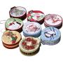 Amosfun Christmas Cookie Tins Round Bump Christmas Tree Pattern Christmas Tin Box Gift Box for Xmas Party