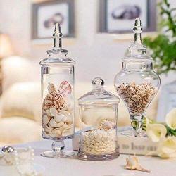 3 Piece Set Glass Apothecary Jars Weddings Food Storage Tank Buffet Candy Storage Bottles by Candora