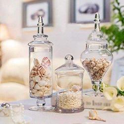 3 Piece Set Glass Apothecary Jars Weddings Food Storage Tank Buffet Candy Storage Bottles by Candora