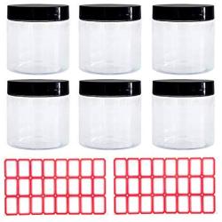 Storage Jars with Lids, 6 Pcs White Tea Coffee & Sugar Canisters Kitchen Storage Containers Jars Pots with Label, Plastic Storage Jar Sets for Kitchen Home Herbs Sugar Or DIY Slime Making