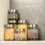 Glasbehälter zur Aufbewahrung, Essensbehälter für Küche, Vorratsgläser für Marmelade/Honig/Kaffee/geätzte Früchte