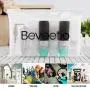 Bouteilles de voyage Beveetio 15 pièces, contenants réutilisables en silicone 2,9 oz, sans BPA, pour cosmétiques, shampooing, crème, après-shampoing, savon (noir et blanc)