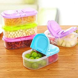 4PCS Plastic Storage Containers Multi-function Food Storage Organizer Boxes For Refrigerator Fridge Cabinet Desk