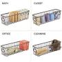 mDesign Metall Farmhouse Küchenspeicher Lebensmittel Organizer Körbe Behälter – Drahtgitter Design – Für Schränke, Regale, Arbeitsflächen – Für Kartoffeln, Zwiebeln, Obst – Lang, 2er Set – Bronze