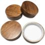 Kitchen Charisma Wooden Mason Jar Lids - 4 Mason Jar Lids Wide Mouth (Acacia Wood) - Custom Molded Screw Top Mason Jar Lid Set Storage Lids for Ball Jars Only