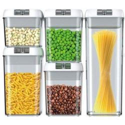 Food Storage Containers with Lids, 5 Pieces Set Airtight Food Containers, Interchangeable Lock Design