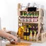 3-Tier Standing Spice Rack Kitchen Bathroom Countertop Storage Organizer,Spice Bottle Jars Holder Rack Iron Shelf