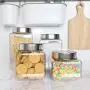 Home Intuition Eckige Glasbehälter-Set mit Edelstahldeckel, 4er-Set