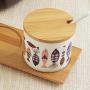 Bouteille et pot d'assaisonnement LQQGXLCondiment, boîte de rangement pour condiments, pot d'épices blanc avec couvercle, pot de sucre, ensemble de pots d'épices avec couvercle, cuillère et plateau. Bouteille et pot d'assaisonnement LQQGXLCondiment, boîte de rangement pour condiments, pot d'épices blanc avec couvercle, pot de sucre, ensemble de pots d'épices avec couvercle, cuillère et plateau.