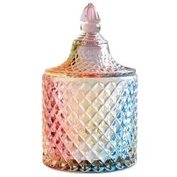 Clear Glass Spice Jars, Colorful Star Shaped Crystal Candy Jar With Lid Multi-purpose Spice Storage Canister-a