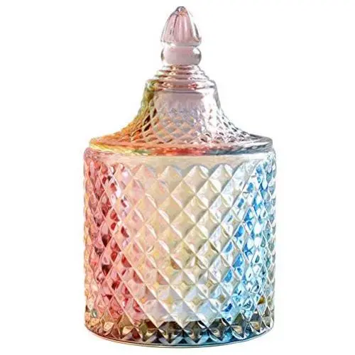 Clear Glass Spice Jars, Colorful Star Shaped Crystal Candy Jar With Lid Multi-purpose Spice Storage Canister-a
