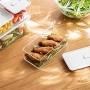 HOMELUNY Set of 4 Clear Crisper Airtight Plastic Food Jars Food Storage Refrigerator Airtight Crisper 500ml for Candy, Cookie, Rice, Sugar,Flour,Snacks Keeping Food Dry & Fresh