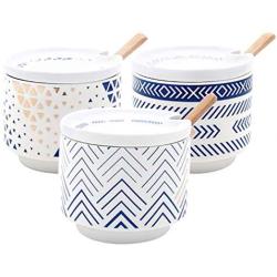 Mini Spice Jars Nordic style creative kitchen ceramic seasoning jar three-piece set with lid
