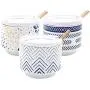 Ensemble créatif de trois pots à épices nordiques en céramique style miniature pour cuisine, avec couvercle. Ensemble créatif de trois pots à épices nordiques en céramique style miniature pour cuisine, avec couvercle.