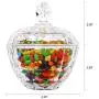 Bocal à bonbons en verre ComSaf avec couvercle, bol décoratif de rangement en cristal, set de 2 (Diamètre : 4,3 pouces) Bocal à bonbons en verre ComSaf avec couvercle, bol décoratif de rangement en cristal, set de 2 (Diamètre : 4,3 pouces)