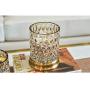 Alloy Crystal Candy Jar With Elk Lid,Elegant Deer Luxury Glass Faceted Biscuit Cookie Jar Container For Food Storage Organization,Home Decoration Gift Present (S:Crouching elk:9.4"/24cm high)