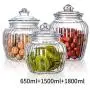Bouteilles en verre Yl Ly Scellées avec Couvercle pour Stockage de Graines, Bonbons, Café, Grande Jarre (650+1500+1800ml)