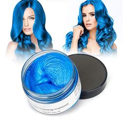 Hair Color Wax Wash Out Hair Color Instant Blue Hair Color Wax Temporary Hairstyle Cream 4.23 oz Hair Pomades Hairstyle Wax for Men and Women (Blue)