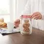 Wiederverwendbare Lebensmittelbehälter von okdeals mit Reißverschluss, Aufbewahrungsbeutel für Gemüse, Flüssigkeiten, Snacks, Fleisch, Mittagessen, Obst, Sandwiches (Extra Groß & 1 Stück)