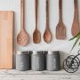 Harbour Housewares Contemporary Tea Canister - Steel Kitchen Storage Caddy with Rubber Seal - Grey - 10cm