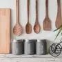 Harbour Housewares Contemporary Tea Canister - Steel Kitchen Storage Caddy with Rubber Seal - Grey - 10cm
