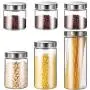 6er Set Transparent Glasbehälter Küchen-Aufbewahrung Versiegelter Behälter für Tee, Cerealien, Snacks Kleine Behälter