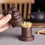 Toothpick Holders Creative Purple Sand Ceramic Toothpick Jar Living Room Storage Box Zodiac Animal Head Toothpick Box Toothpick Box