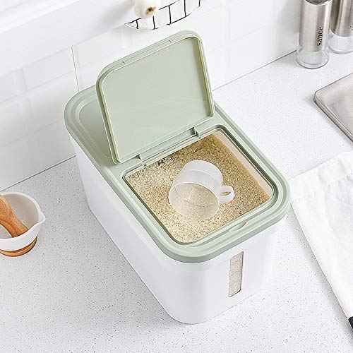 WANGLX ST Storage Tanks Cereal Container Airtight Grain Jar Rice Storage Box Storage Bucket Storage Box Kitchen Storage Jar Green,Pink,9L