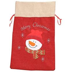 BLagenertJ Christmas Goody Gift Linen Bag Snowman Santa Pattern Candy Cookie Storage Pouch Xmas Hanging Decor Snowman#