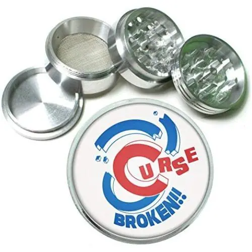 Curse Broken Chicago Baseball Aluminum Tobacco Herb Spice Grinder Curse Broken Chicago Baseball Aluminum Tobacco Herb Spice Grinder