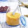 HOUSIYU Glass Jar, Tinted Transparent Glass Food Moisture-Proof Sealed Storage Tank, Suitable for Coffee Bean Tea Dried Fruit Grain, Blue 500ml HOUSIYU Glass Jar, Tinted Transparent Glass Food Moisture-Proof Sealed Storage Tank, Suitable for Coffee Bean Tea Dried Fruit Grain, Blue 500ml